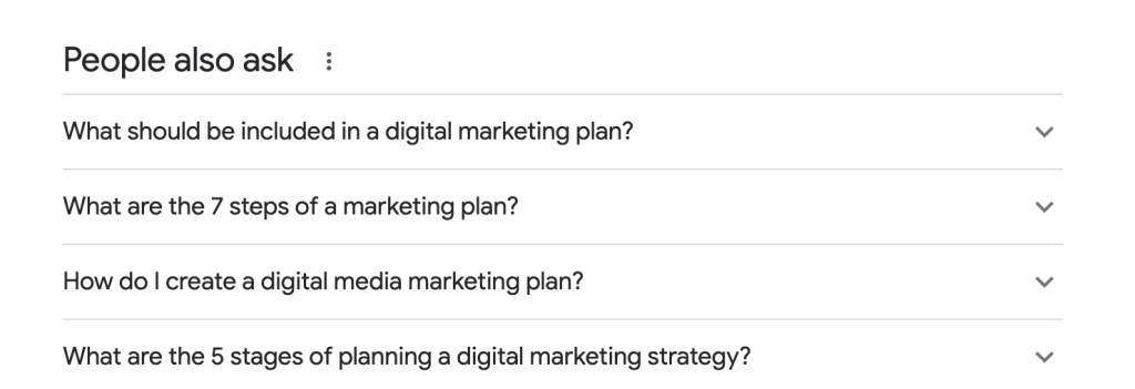 An screenshot of Google's "People also ask" section