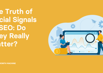 Social signals in SEO: Graphic of two people looking at their metrics