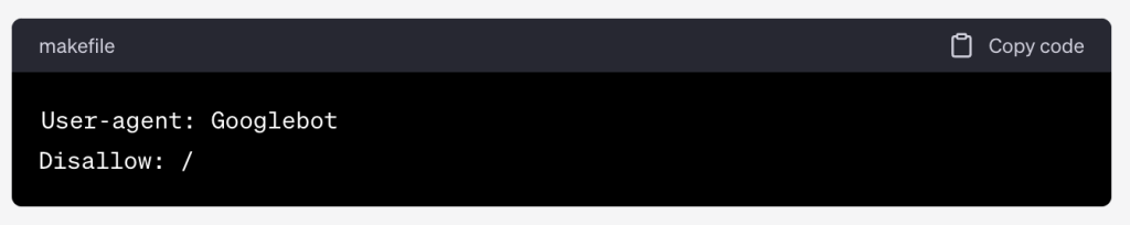 Blocking robots: Example to block specific search engines from your txt file